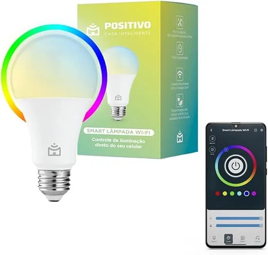 Positivo Smart Lâmpada Wi-Fi de 9 W · 806 lm — imagem do anúncio