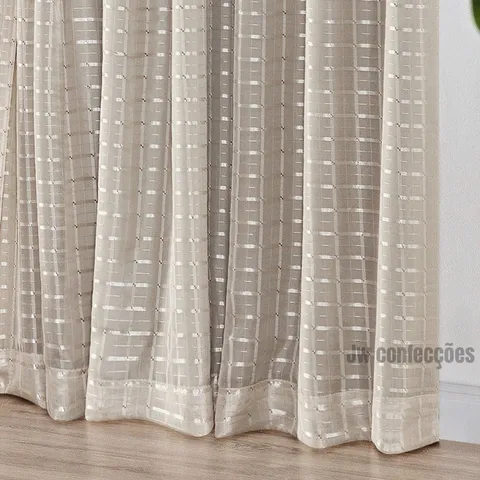 Cortina Blackout PVC de SALA Com Tecido voil xadrez 3 x 2,70 alt PROMOÇÃO
