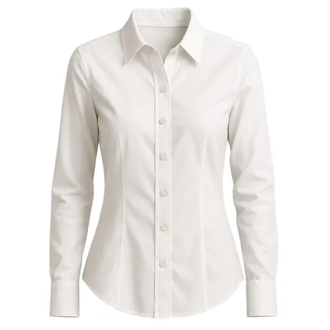 Camisa Social Feminina tradicional manga longa de botões