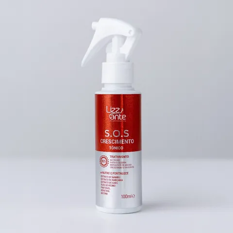 Tônico SOS Crescimento 100 ml Lizz ante - Crescimento Acelerado - Preenche Falhas - Aumento Volume Massa Capilar