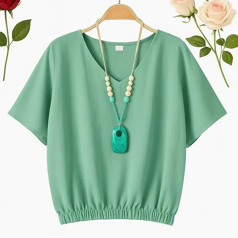 Camiseta/Blusa feminina moda fashion tecido duna com elástico Moda 2026