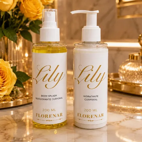 1 Kit Body Splash Bubbaloo Lily com gliter 200Ml + 1 Hidratante Corporal Bubbaloo Lily 200ML