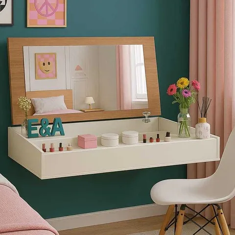 Penteadeira Suspensa Com Espelho 70CM Console Camarim