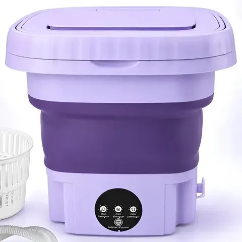 Mini Máquina De Lavar Roupa 9l Centrífuga Portátil Bivolt 127/220v Lilás