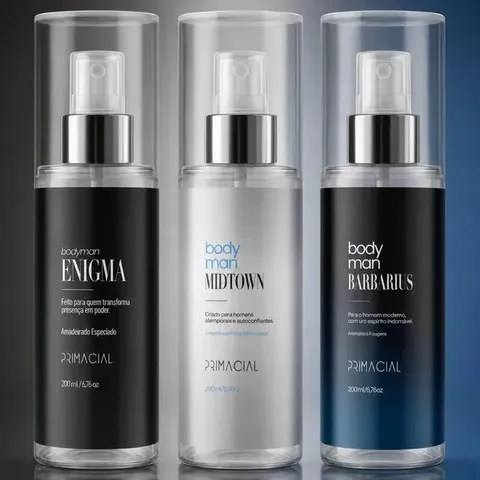 Kit Body Splash Masculino Barbarius + Enigma + Midtown 200ml