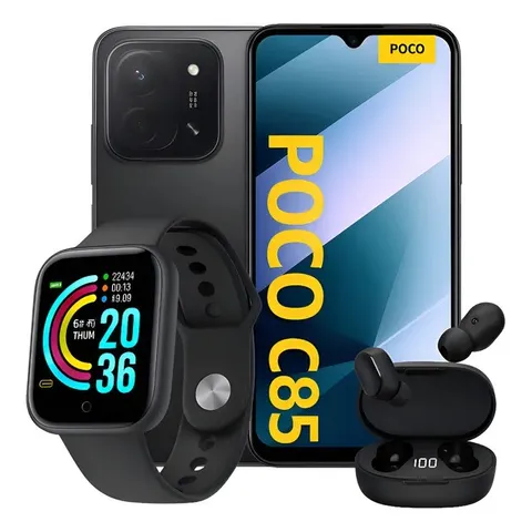 Smartphone Xiaomi Poco C85 256gb 2chip  +brinde-fone-relógio Preto