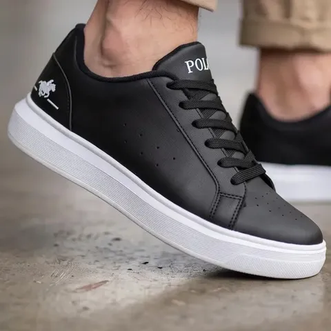 Tênis Polo Masculino Casual-social Urbano Couro Sintético. Preto 42 Br