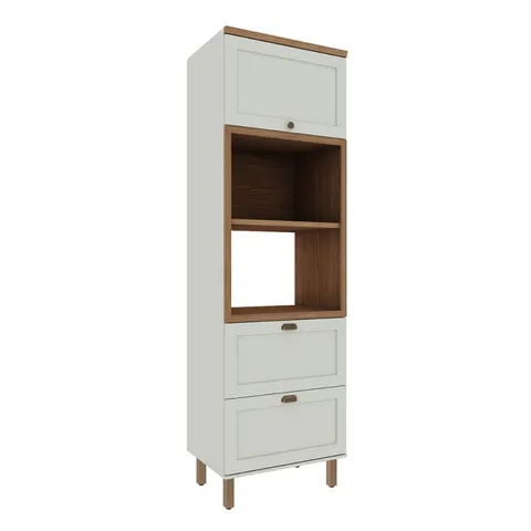 Torre Forno e Micro  Iluminata com 2 prateleiras 1 gavetão e 2 portas provençais 100% MDF