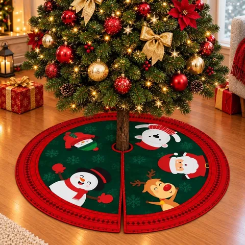 Saia Para Base De Árvore De Natal Laço 68 Cm Decoração Enfeite Natalino Natalina Estampada