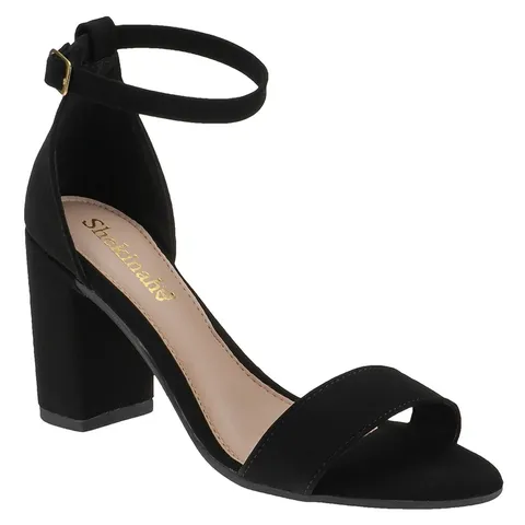 Saltinho Feminino Sandália Salto Alto Nobuck Festa Shekinah