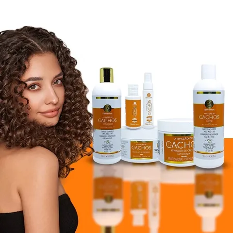 Kit Ativador de Cachos Com 6 Produtos Samontte Pronta Entrega