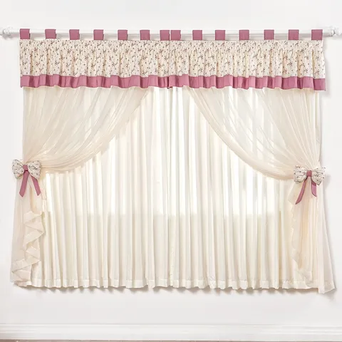 Cortina Quarto Infantil Menina Laço 2,80 m x 1,70m Criança Garota  Princesa Bando Estampado 128