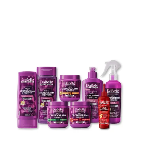 Kit DaBelle Meu Cronograma Perfeito (8 Produtos) – Hidratação, Nutrição e Reconstrução
