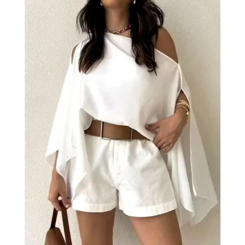 Blusa Capa Várias Formas Com top Chique Dia a Dia Tendência Social Feminina Bonita Boho