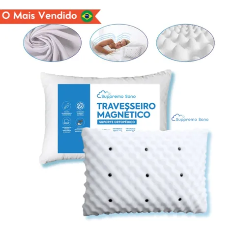 Travesseiro MAGNÉTICO com Infravermelho Altura Médio Ortopédico  Anti ronco Anatômico Alivia Dor