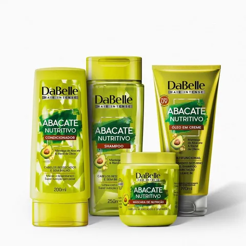 Kit DaBelle Abacate Nutritivo Shampoo, condicionador, oléo em creme e máscara 400g (4 produtos)