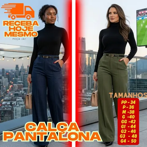 Calça Social Feminina: Pantalona Elegante com Cinto