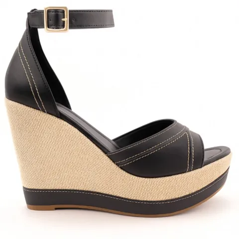 Sandália Feminina Salto Alto Anabela Plataforma Várias Cores 11cm Blogueira Leve