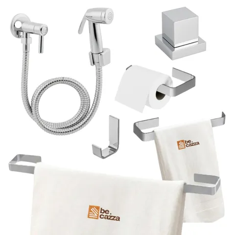 Kit Acessórios para Banheiro Cromado + Ducha Higiênico + Acabamento Metal 1/2 3/4 Padrão Deca