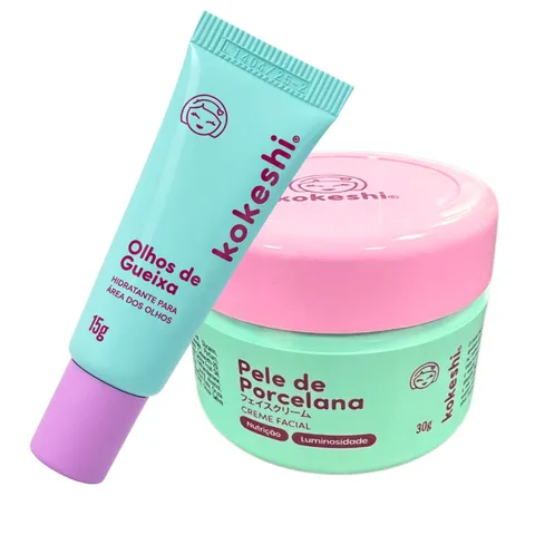 Kit Renovadores Faciais Kokeshi Pele Porcelana Olhos Gueixa