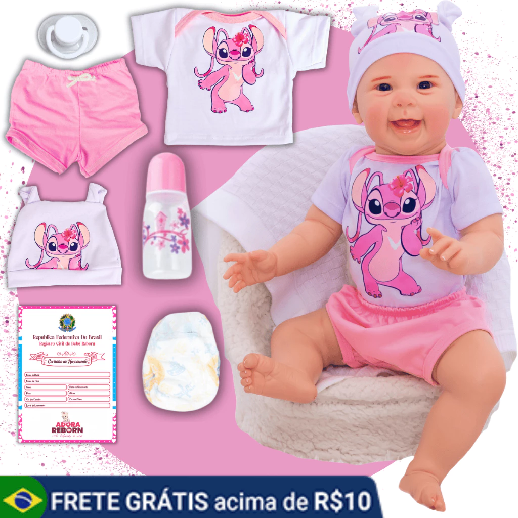 Bebê Reborn Boneca Realista Silicone Kit Bolsa Maternidade Pode Dar Banho