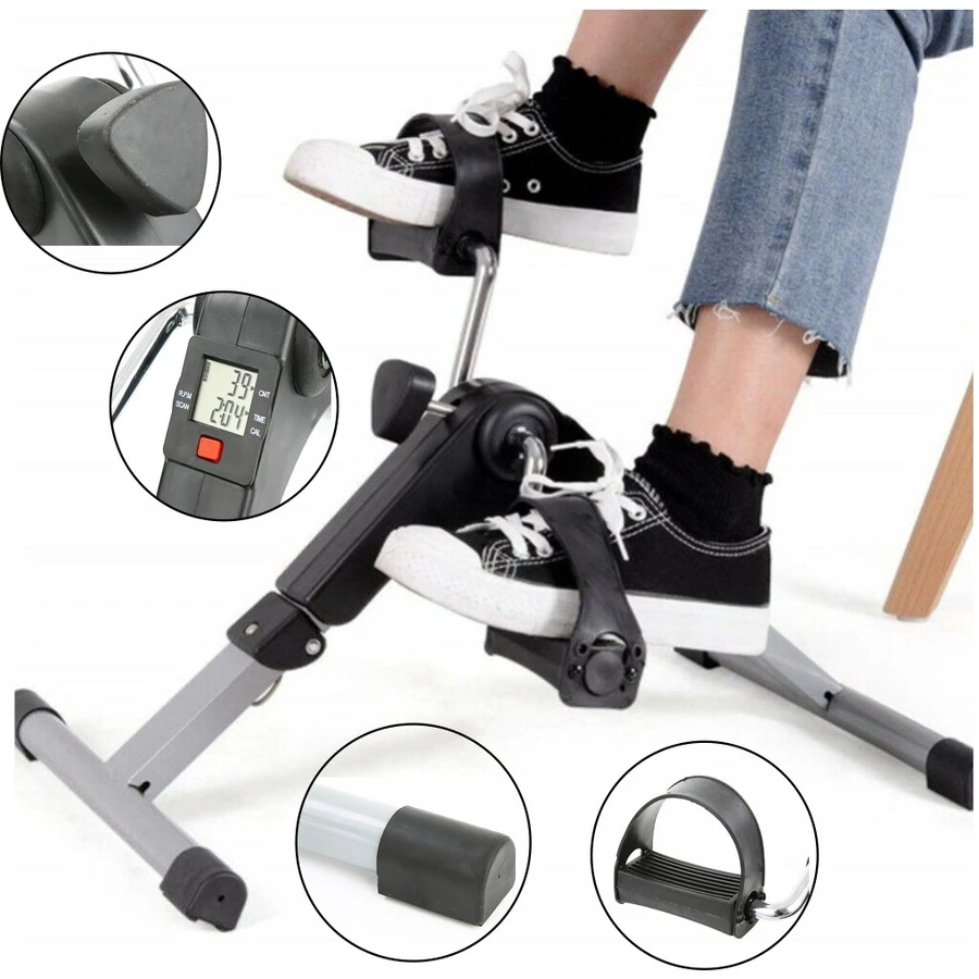 Bicicleta Ergométrica Pedalinho Fisioterapia Dobrável Pedal com Monitor LCD WCT Fitness
