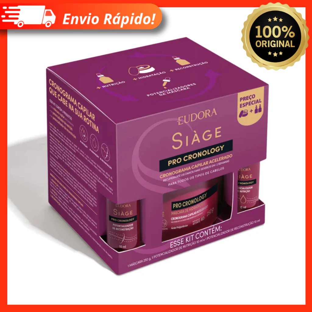 Kit Eudora Siàge Pro Cronology Cronograma Capilar Acelerado